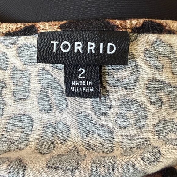 Torrid Leopard Animal Print Challis Dress Size 2X Office Professional Party - Picture 4 of 5